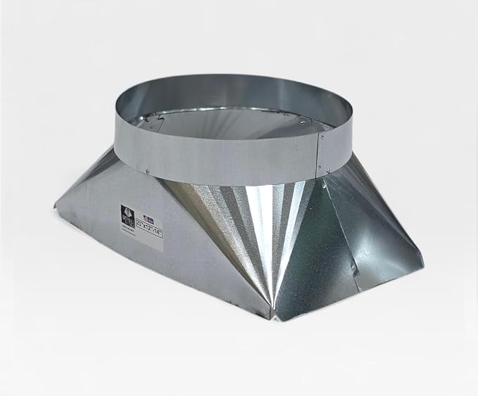 20"x12"-14" Square-to-Round Duct Transition Adapter - Image 2