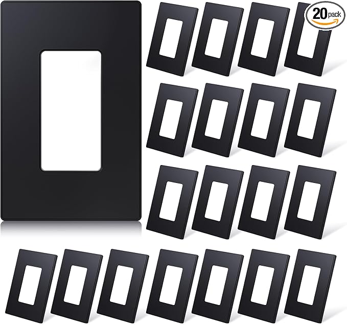 ELEGRP 1-Gang Screwless Decorative Wall Plates, Mid-Size Unbreakable by ELEGRP%7CELEGROUP