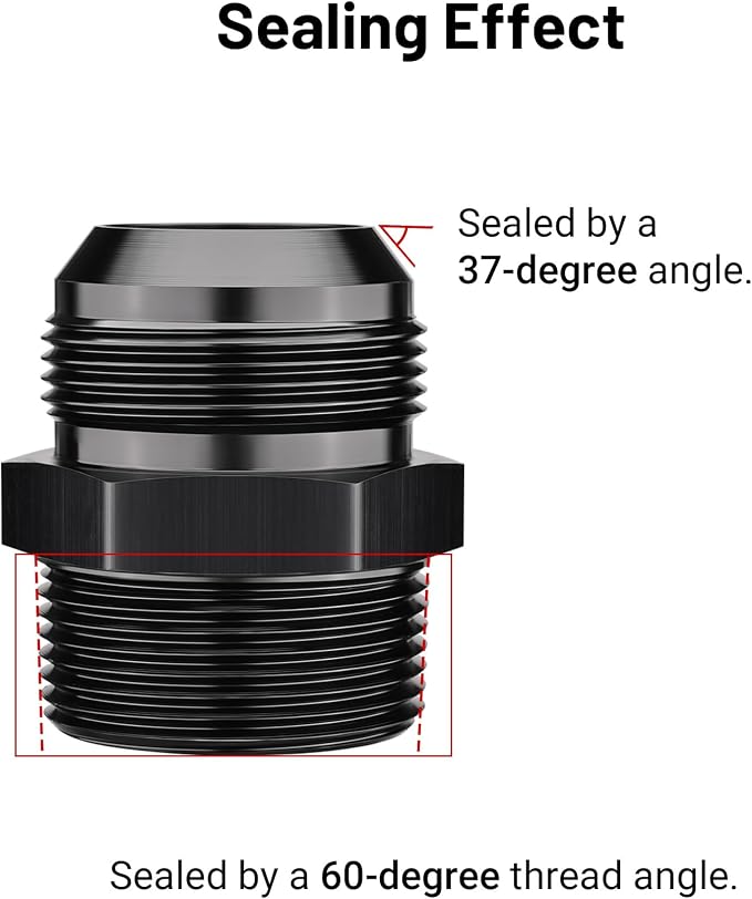 EVIL ENERGY 20AN Male Flare to 1-1/4" NPT Pipe Fitting Adapter Straight - Image 4