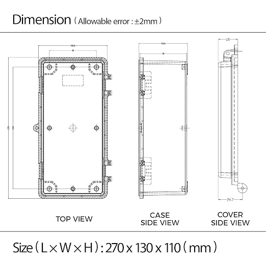 Junction Box IP67 Waterproof Electrical Box Outdoor ABS Plastic Hinged Shell - Image 7