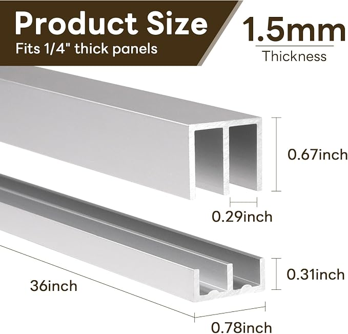 Aluminum Sliding Door Track Set - Image 2