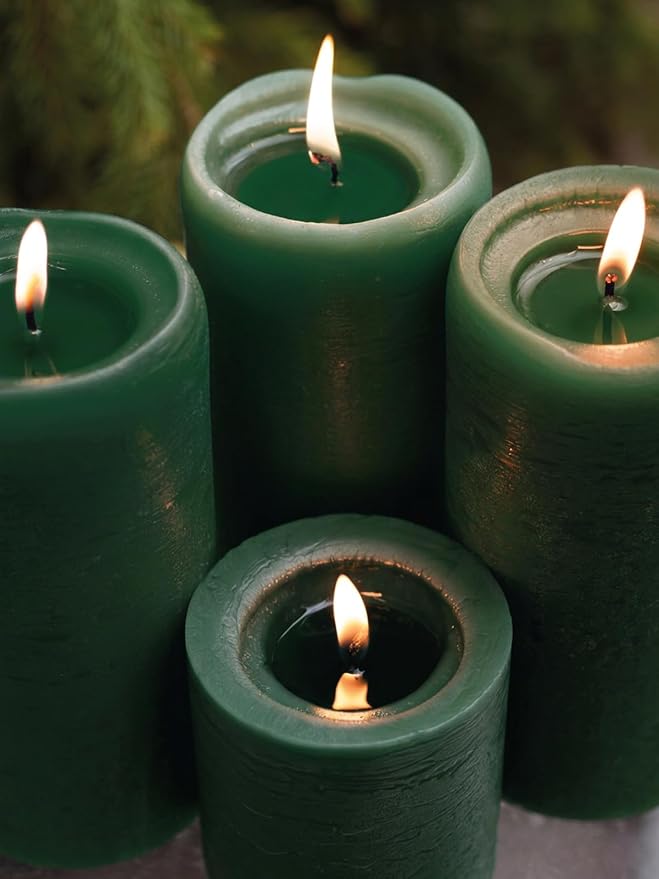3x3 Inch Grass Green Pillar Candles Set of 3 - Image 8