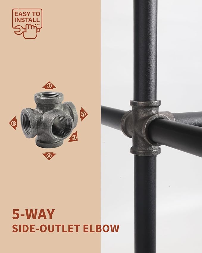 Black 5-way Side Exit Cross, Cast Iron Pipe Fitting Cast Iron Angle Pipe Fitting - Image 4