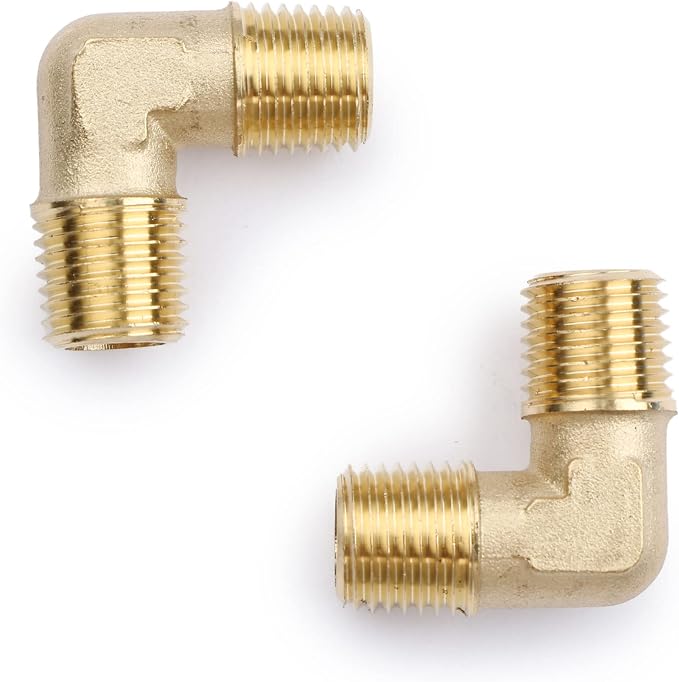 U.S. Solid 2pcs 90 Degree Barstock Street Elbow Brass Pipe Fitting 1/4" NPT - Image 5