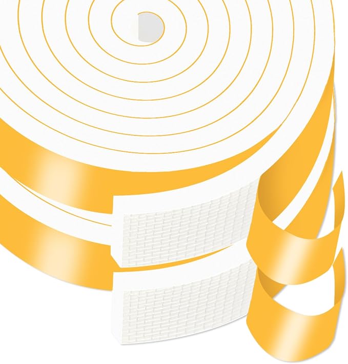 Weather Stripping Tape for Door, High Density CR, 3/4 in x 5/16 in x 13Ft | by MIKONIYA