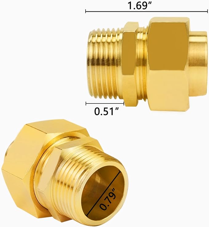 2 Pack Grill Propane Conversion Connector 3/4'' CSST Male NPT Gas Line Fitting - Image 2