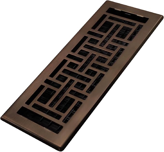 Decor Grates AJH412-RB Oriental Floor Register, 4x12 Inches, Rubbed Bronze - Image 2