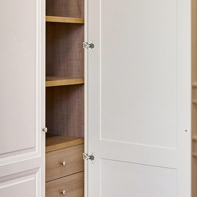 Satin Nickel Cabinet Hinges, 1/2 Inch Overlay, 2 Pack | Stainless Steel Build - Image 8