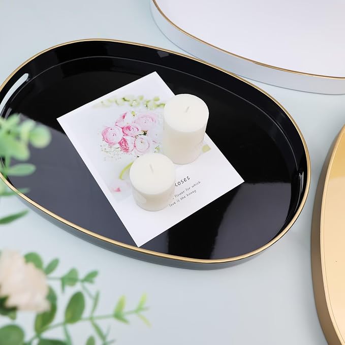 Black Oval Decorative Tray - Image 5