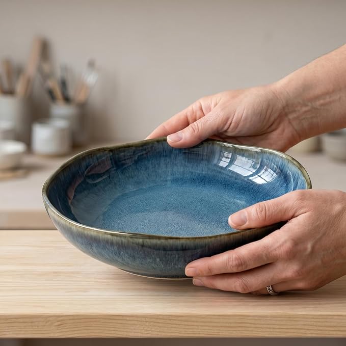 Decorative Bowls Large Ceramic Bowl fruit bowl，front entryway bowl | Irregular - Image 9