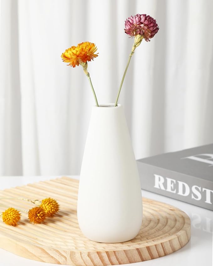 YANLING 6 Pcs White Ceramic Vases - Image 6