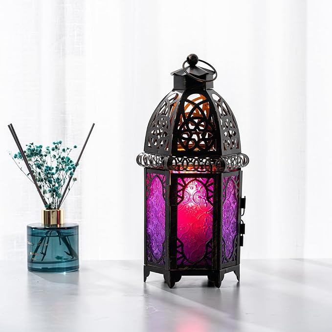 NEEDOMO Moroccan Candle Lantern, 12.8'' Hanging Lanterns Decorative Indoor - Image 6