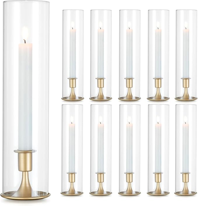 Romadedi Hurricane Candlestick Holders Gold, Taper Candle Holder, Matte Gold - Image 9