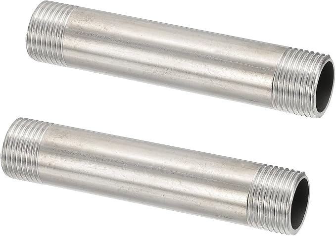 PATIKIL 304 Stainless Steel Pipe Fitting, 2 Pack 1/2" BSP Male x 1/2" BSP Male by PATIKIL