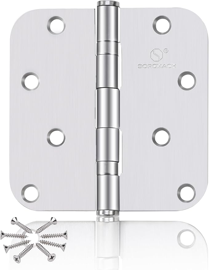 304 Stainless Steel 4 Inch Door Hinges Brushed Satin Nickel Interior Hinges by SORGMACH