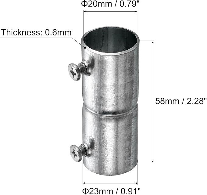 uxcell EMT Coupling, 20mm EMT Set Screw Coupling Conduit Fittings 58mm Length - Image 2