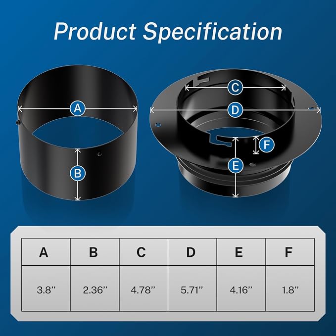 Hon&Guan Dryer Vent Connector, High Quality Iron Twist Lock Dryer Vent Wall - Image 6