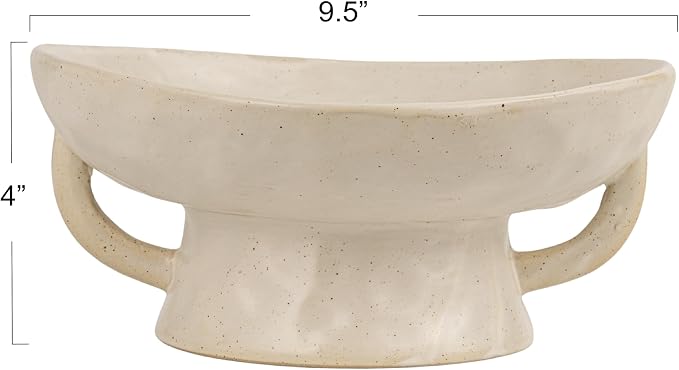 Creative Co-Op Stoneware Footed Pedestal Bowl - Image 2