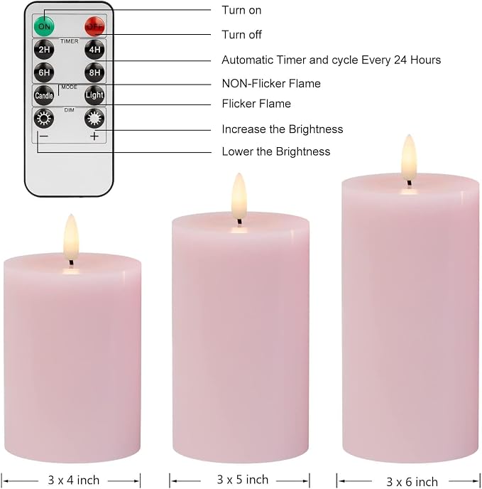 ANGELLOONG Pink Flameless Candles - Image 7