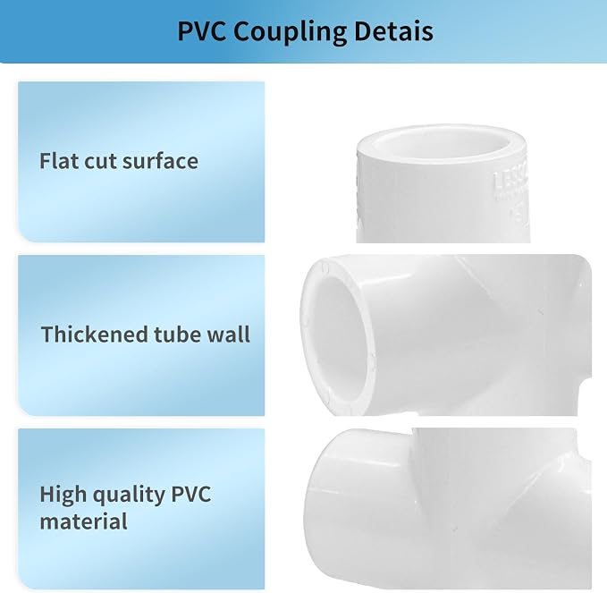 LESSO 10Pack 4-Way 1" PVC Fitting Cross Connector, SCH40 White | Furniture Grade - Image 4