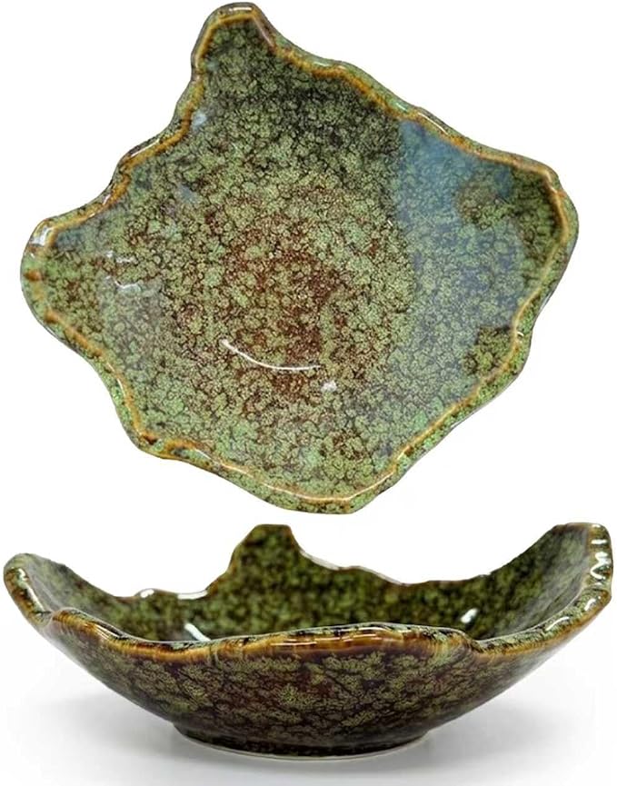 8" Small Ceramic Decorative Bowl 1 Pice – Irregular Rim Reactive Glaze Candy by Amitofo