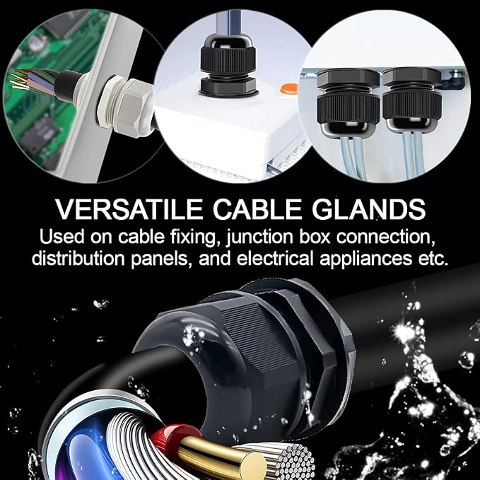 100 Pack NPT 1/4" Cable Glands Waterproof Adjustable 4-8mm Cable Connectors - Image 5