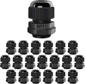 20 Pack NPT 1/2" Cable Glands Waterproof Adjustable 6-12mm Cable Connectors by LeMotech