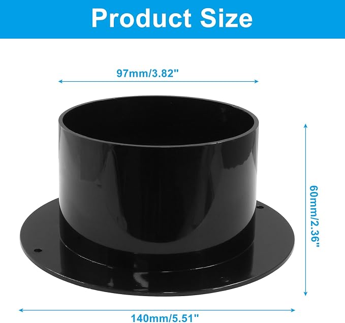 Piutouyar 100mm/4 Inch Duct Connector Flange, Straight Pipe Flanges Duct - Image 3