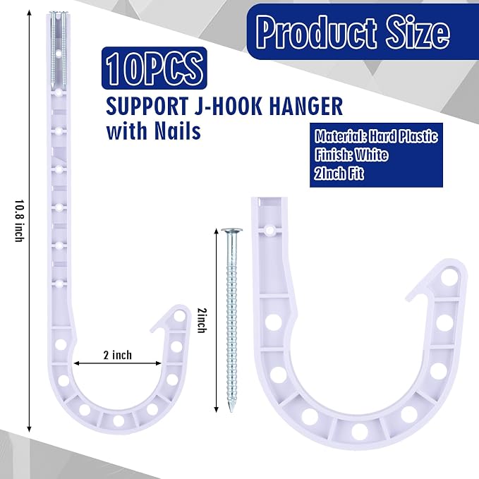 Novabright 10 Pcs 2 Inch Pex Support J-hook Pipe Hanger - Image 2