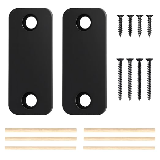 2 Pack Door Hole Cover Plate 1" x 2-1/4" Round Corner Deadbolt Strike Plate | by BonKuDoo