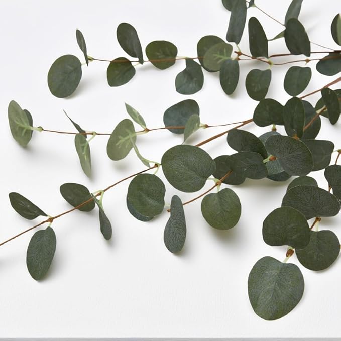 6 Pcs 27" Eucalyptus Stems Greenery Stems Eucalyptus Leaf Spray in Green Silk - Image 6