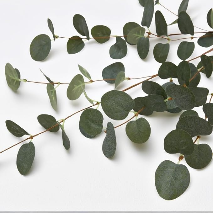 12 Pcs 27" Eucalyptus Stems Greenery Stems Eucalyptus Leaf Spray in Green Silk - Image 6