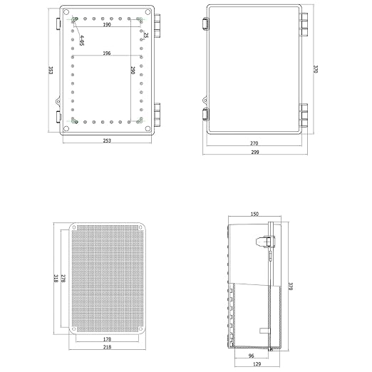Waterproof Electrical Box, IP67 Junction Box Stainless Steel Latch Hinged Black - Image 6