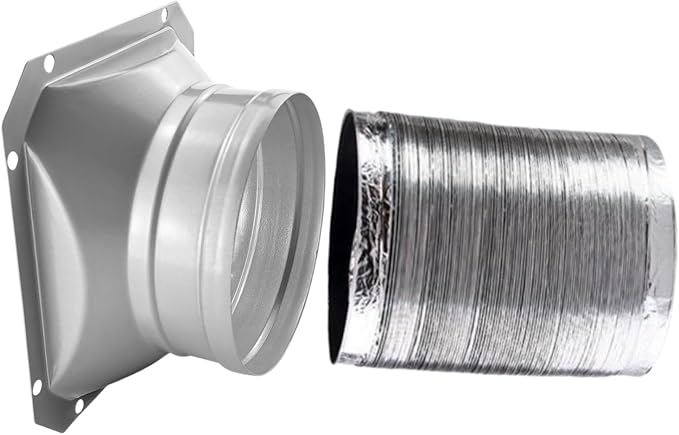 6 Inch Duct Connector Flange, Metal Straight Pipe Flange Square to Round - Image 5