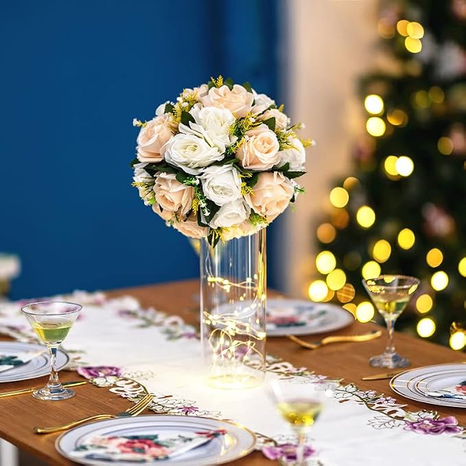 Flower Balls Wedding Rose Centerpieces: 10pcs Fake Flowers Decor - Image 3
