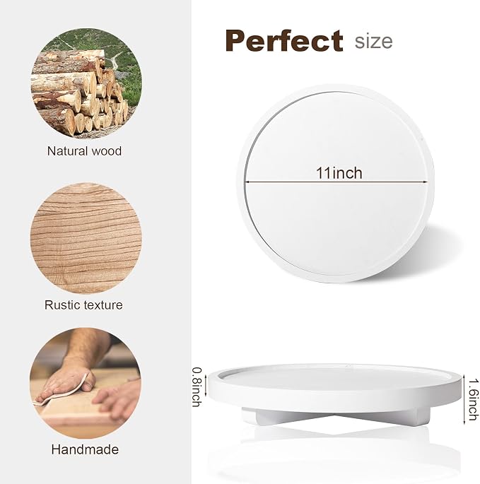 Round Decorative Tray Farmhouse Kitchen Decor Soap Dish, Lightweight, Easy Clean - Image 4