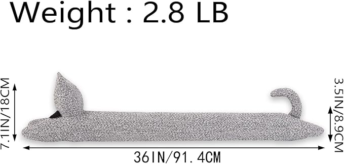 Cat Fabric Under Door Draft Stopper, 3LB Heavy Duty Decorative Soundproof Door - Image 5