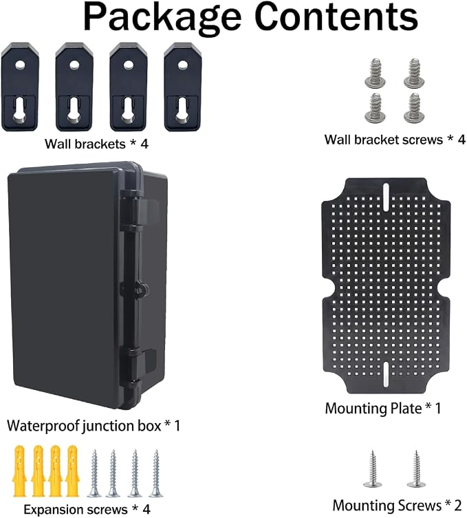 Junction Box, Hinged Black Cover IP67 Waterproof ABS Project Box - Image 6