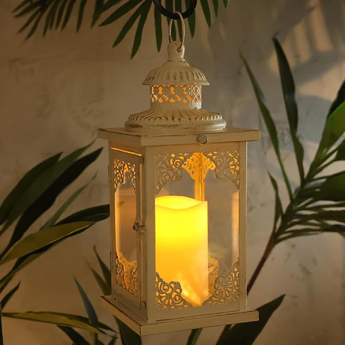 NEEDOMO Large Lanterns Decorative Indoor, Metal Candle Holder Lantern Rustic - Image 5