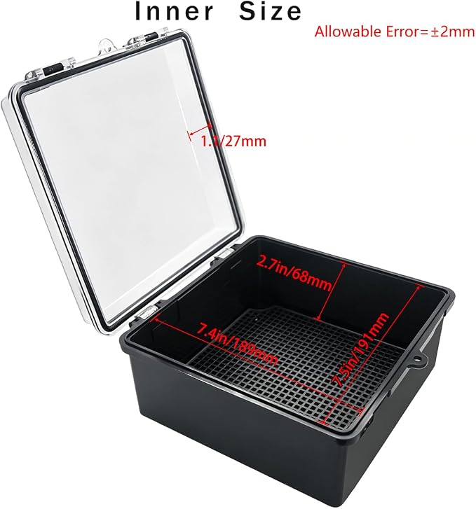 Junction Box, Hinged Black Clear Cover IP67 Waterproof ABS Project Box - Image 3