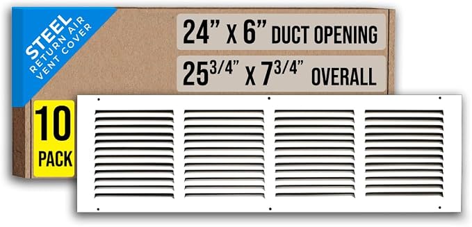 Fits 24x6 Duct Opening | Steel Return Air Grille by Handua | Vent Cover Grill by Handua