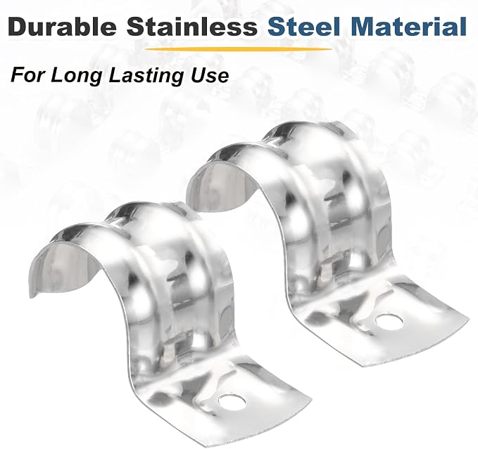 MECCANIXITY 52pcs Conduit Clamp 13/16 Inch 20mm, 1 Hole Stainless Steel Pipe - Image 3