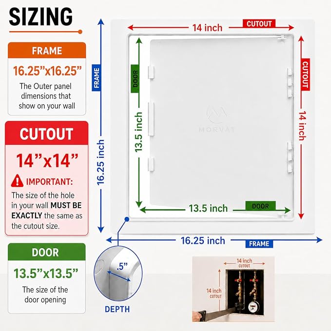 Morvat Access Panel 14x14 Inch for Drywall & Ceiling - Image 2