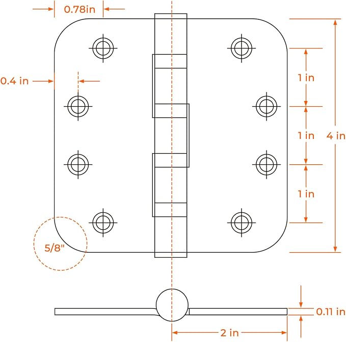 304 Stainless Steel Black Ball Bearing Door Hinges - Image 2