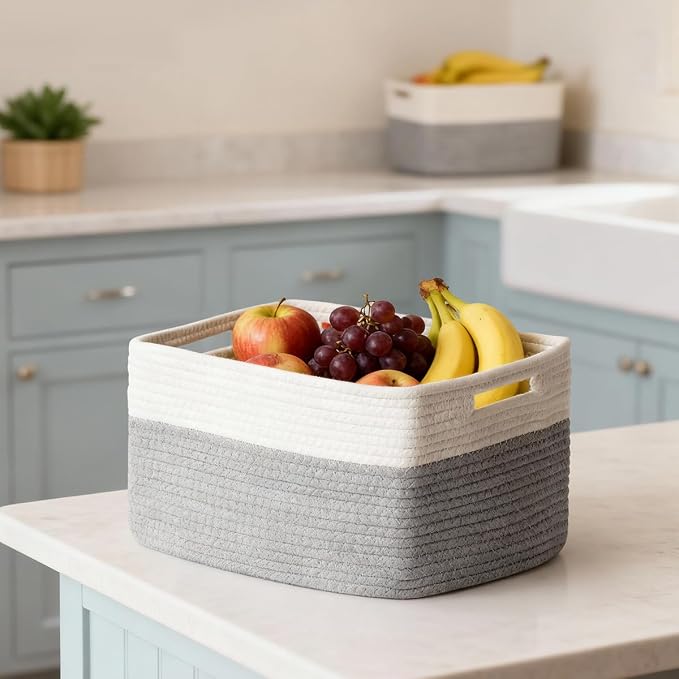 5 Pack Woven Storage Baskets, Decorative Storage Bins - Image 8