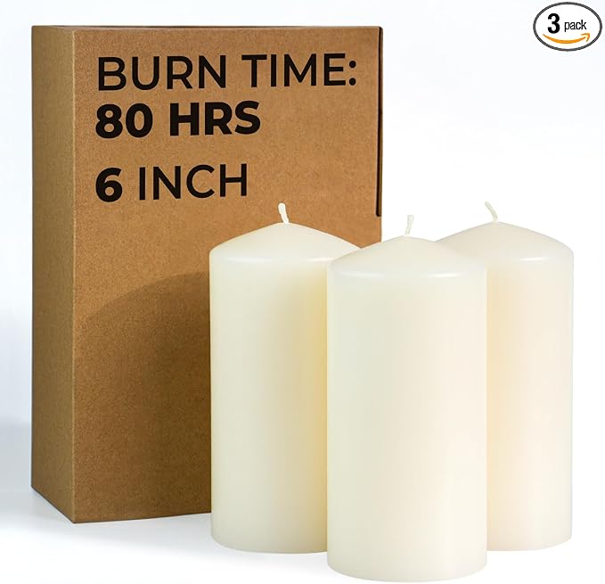 3x6 Pillar Candles Set of 3 by CANDWAX