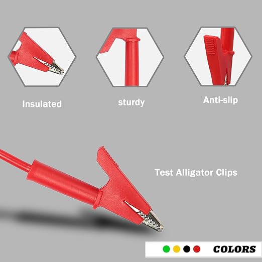 Banana Plug to Crocodile Clip Test Leads Wire 4mm Banana Plug Test Leads | - Image 4