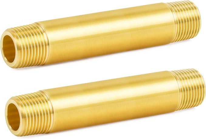 ChillWaves Brass Pipe Fitting, Long Nipple Pipe 1/8" NPT Male x 1/8" NPT Male by VisittheCHILLWAVES