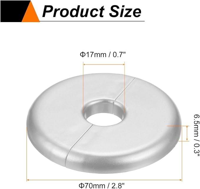 HARFINGTON 2pcs Wall Split Flange 17mm/0.7" Self-Adhesive Plumbing Cover Plates - Image 2