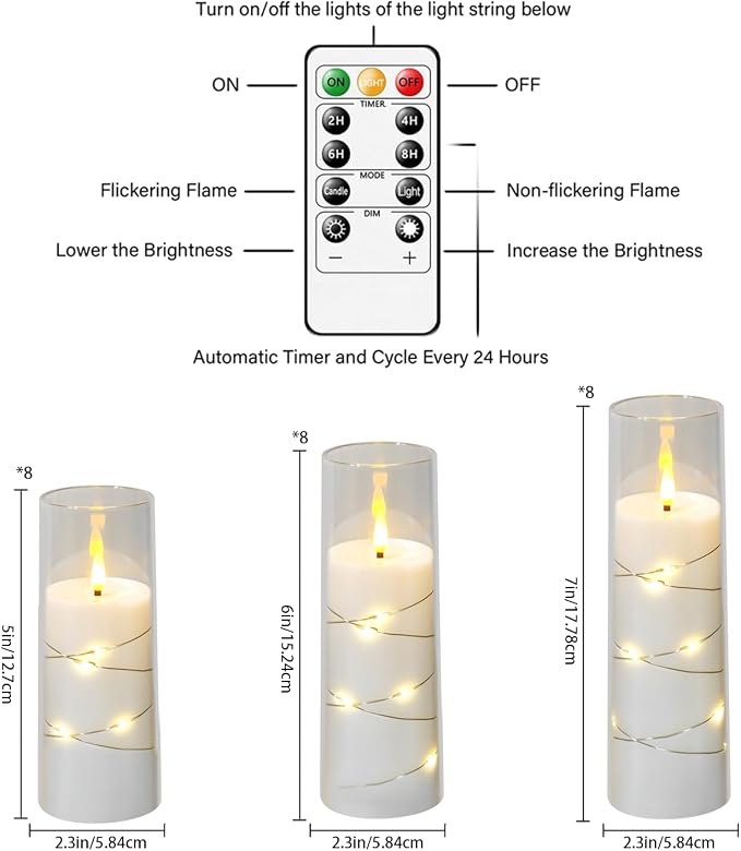 Flameless LED Candles with Timer 24 Pc Flickering Flameless Candles - Image 5